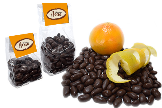Cáscaras de naranja cubiertas de Chocolate Oscuro al 70%