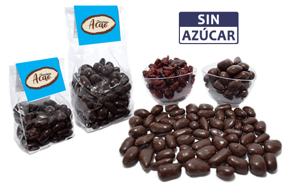 Arándanos cubiertos de Chocolate Oscuro al 70% SIN AZÚCAR