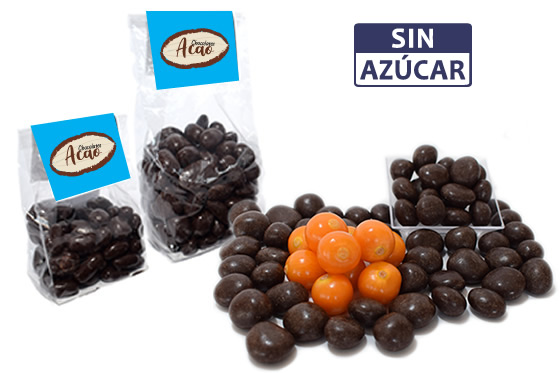 Uchuvas cubiertas de Chocolate Oscuro al 70% SIN AZÚCAR
