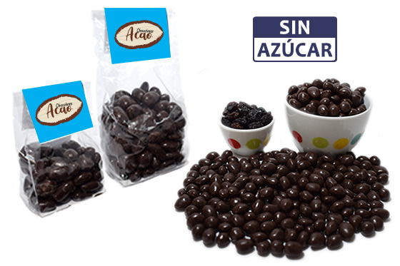 Uva Pasa cubierta de Chocolate Oscuro al 70% SIN AZÚCAR
