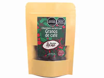 Caf&eacute; cubierto de Chocolate Oscuro al 70%