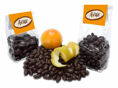 Cáscaras de naranja cubiertas de Chocolate Oscuro al 70%