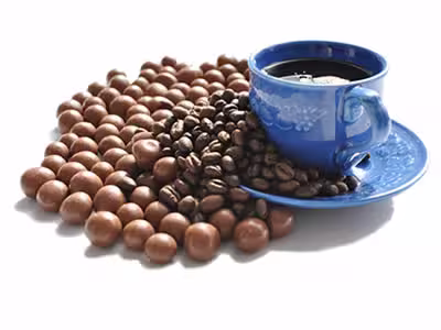 Caf&eacute; cubierto de Chocolate Leche al 34%
