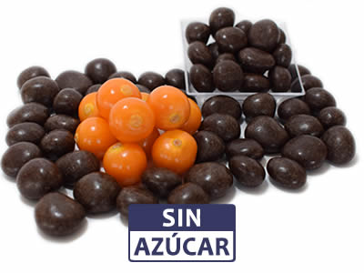 Uchuvas cubiertas de Chocolate Oscuro al 70% sin azúcar