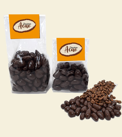 Dark Chocolate Covered colombian coffee beans produl