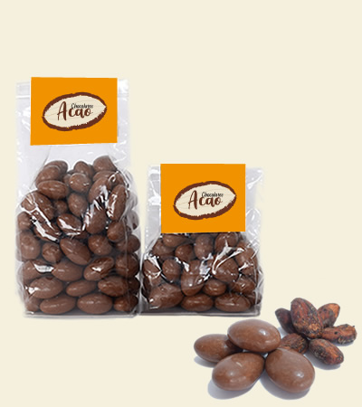 Granos de Cacao cubiertos de Chocolate Leche al 34% produl