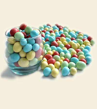 Milk Chocolate Covered Peanuts coated with a colored candy shell produl